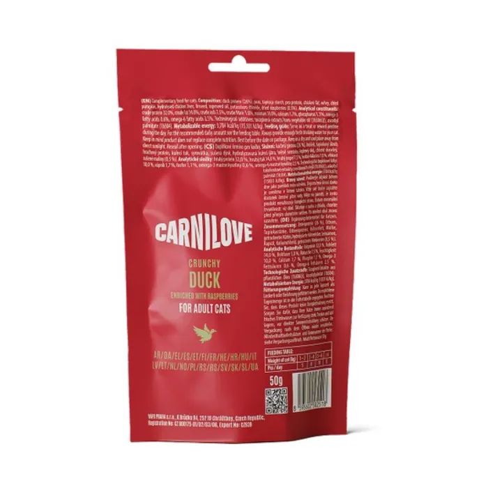 Лакомство для котов Carnilove Crunchy Snack Duck with Raspberries 50 г (8595602582518) изображение 2