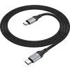 Дата кабель USB-C to USB-C 1.0m 3A nylon X102 black HOCO (6942007608787)