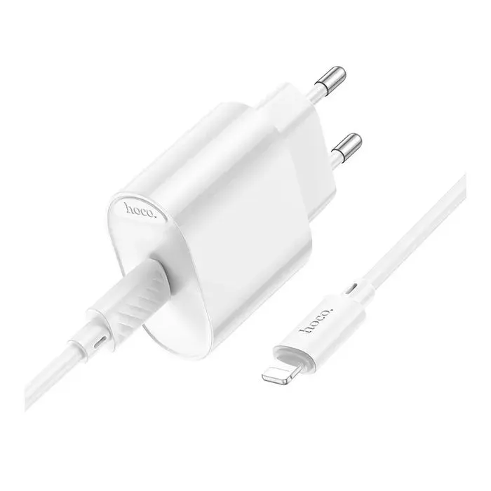 Зарядное устройство HOCO C109A USB-C PD20W + cable USB-C to Lightning white (6942007656665) изображение 2
