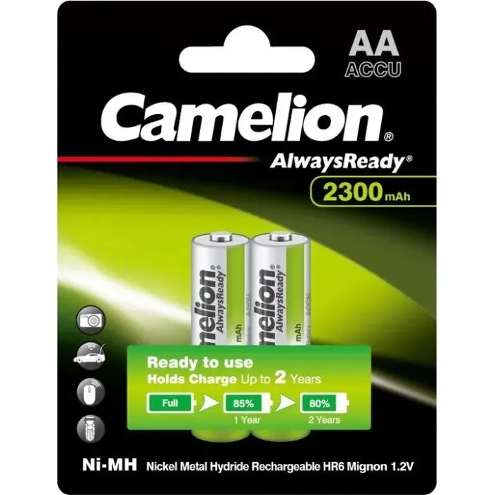 Аккумулятор Camelion AА 2300mAh Ni-MH Always Ready HR6 BP2 (NH-AA2300АRBP2)