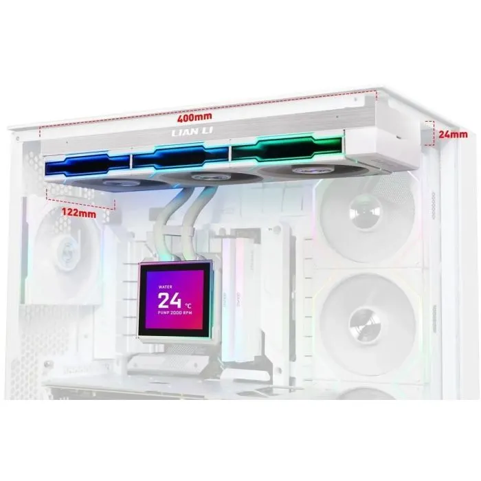 Система рідинного охолодження Lian Li HydroShift II LCD-S 360TL, White (G89.GHS2LCDS36TW.00) зображення 7