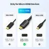 Кабель мультимедийный HDMI M to HDMI micro M 1.0m 4K HD127 black Ugreen (30148) изображение 4