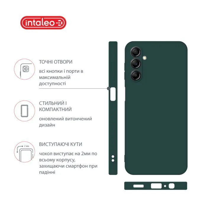 Чохол до мобільного телефона Intaleo Silicone Samsung Galaxy A14 Dark Green (1283126599972) зображення 4