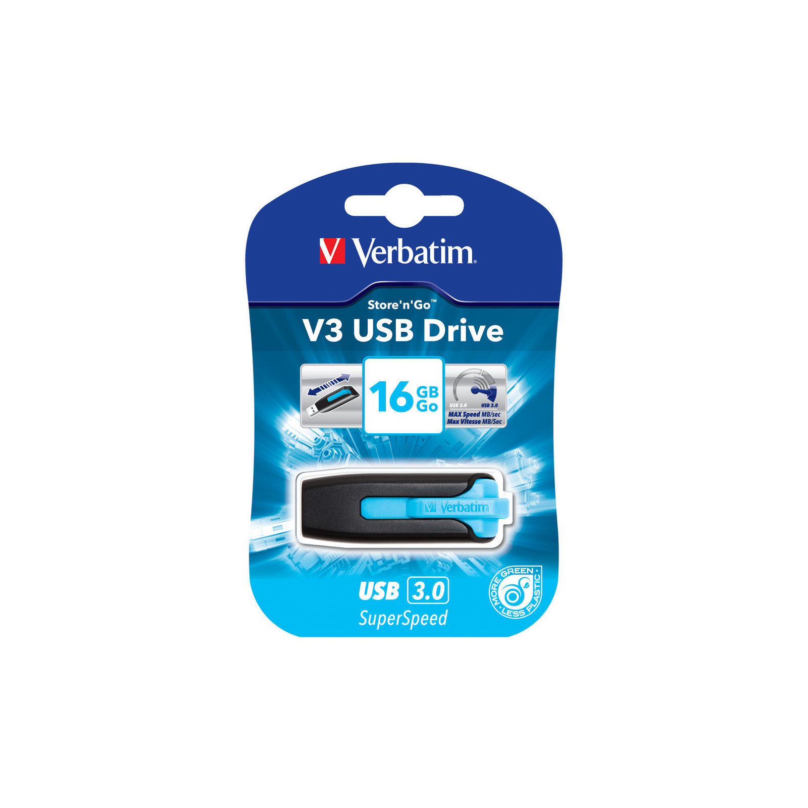 USB флеш накопитель Verbatim 16GB SuperSpeed Caribbean Blue USB 3.0 (49176) изображение 5