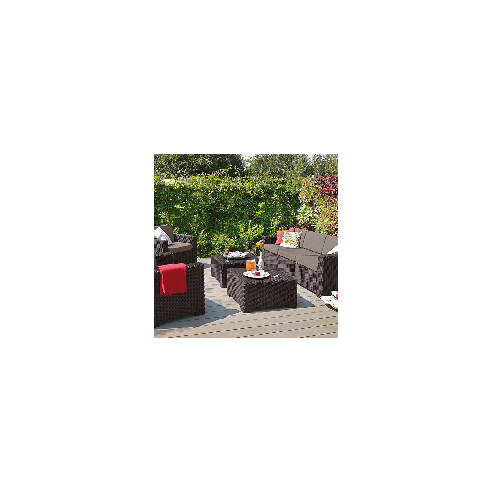 Набор садовой мебели Allibert California 3 seater коричневый (17198931) изображение 5