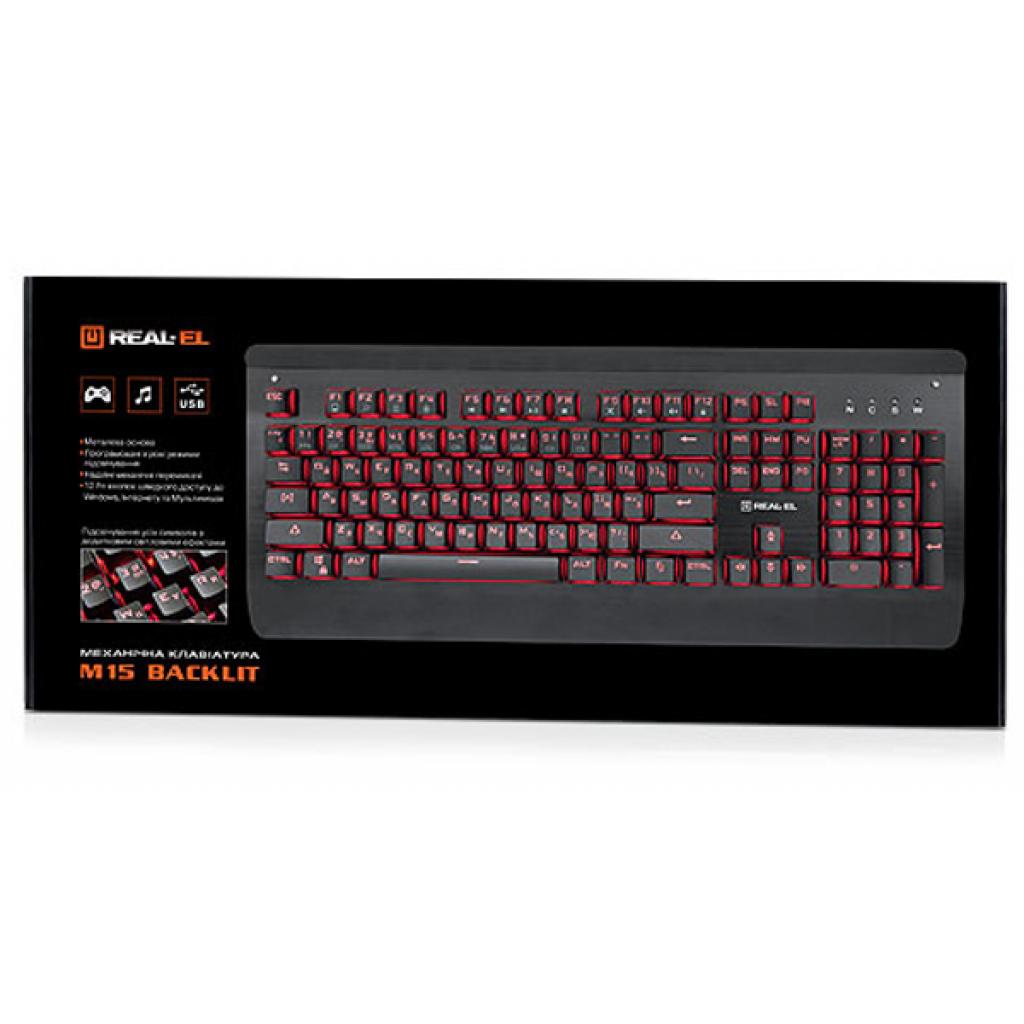 Клавіатура REAL-EL M15 Backlit, black зображення 2