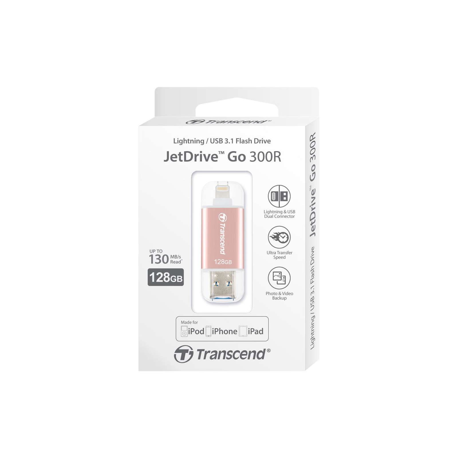 USB флеш накопитель Transcend 128GB JetDrive Go 300 Silver USB 3.1 (TS128GJDG300S) изображение 6