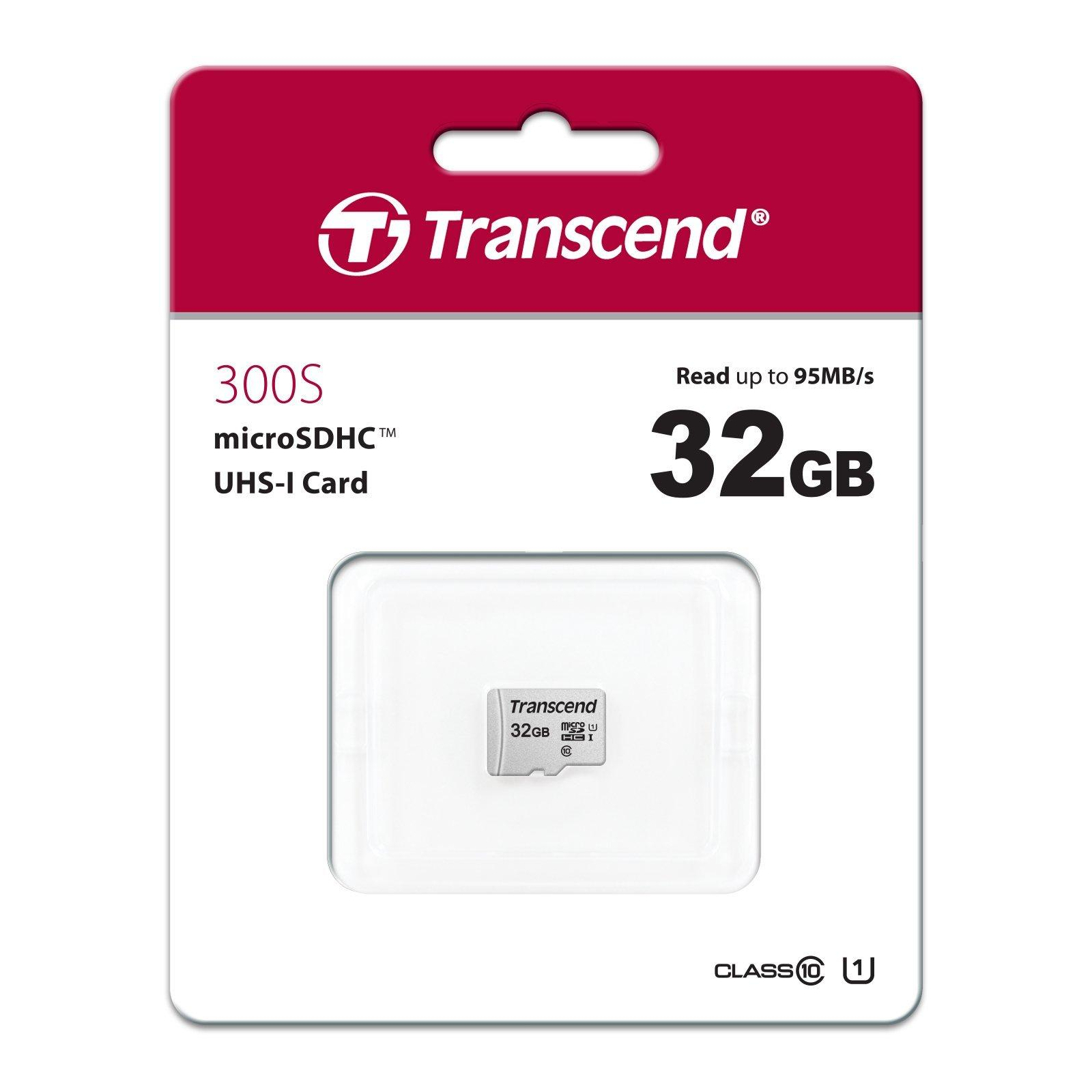 Карта пам'яті Transcend 32GB microSDHC class 10 UHS-I U1 (TS32GUSD300S) зображення 2