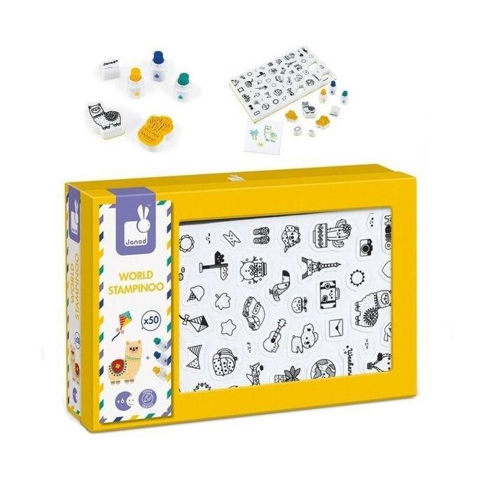 Набор для творчества Janod Штампы Мир 50 шт. (J07800) изображение 2