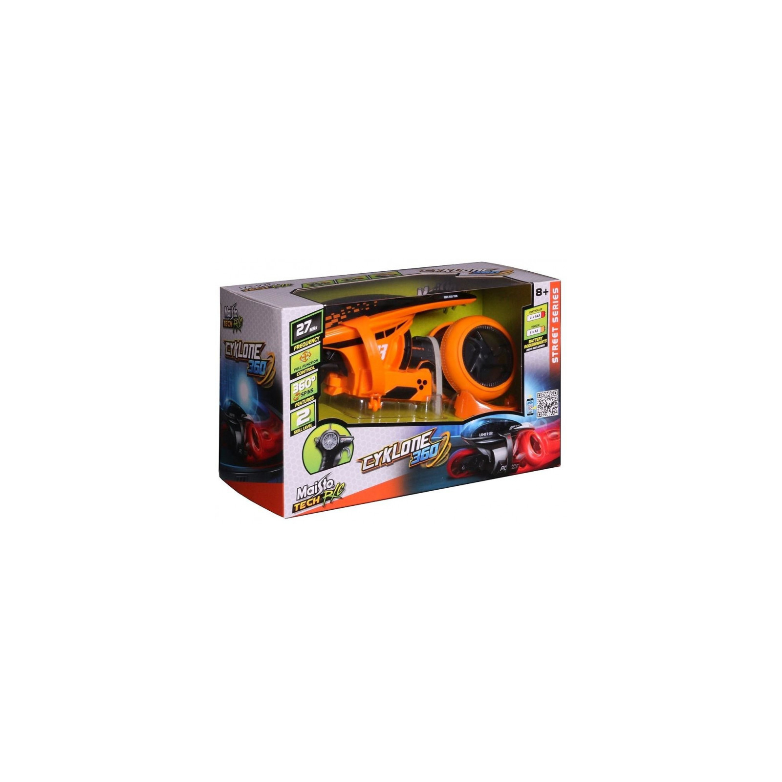 Радіокерована іграшка Maisto Мотоцикл Cyklone 360 оранжево-білий (82066 orange/white) зображення 3