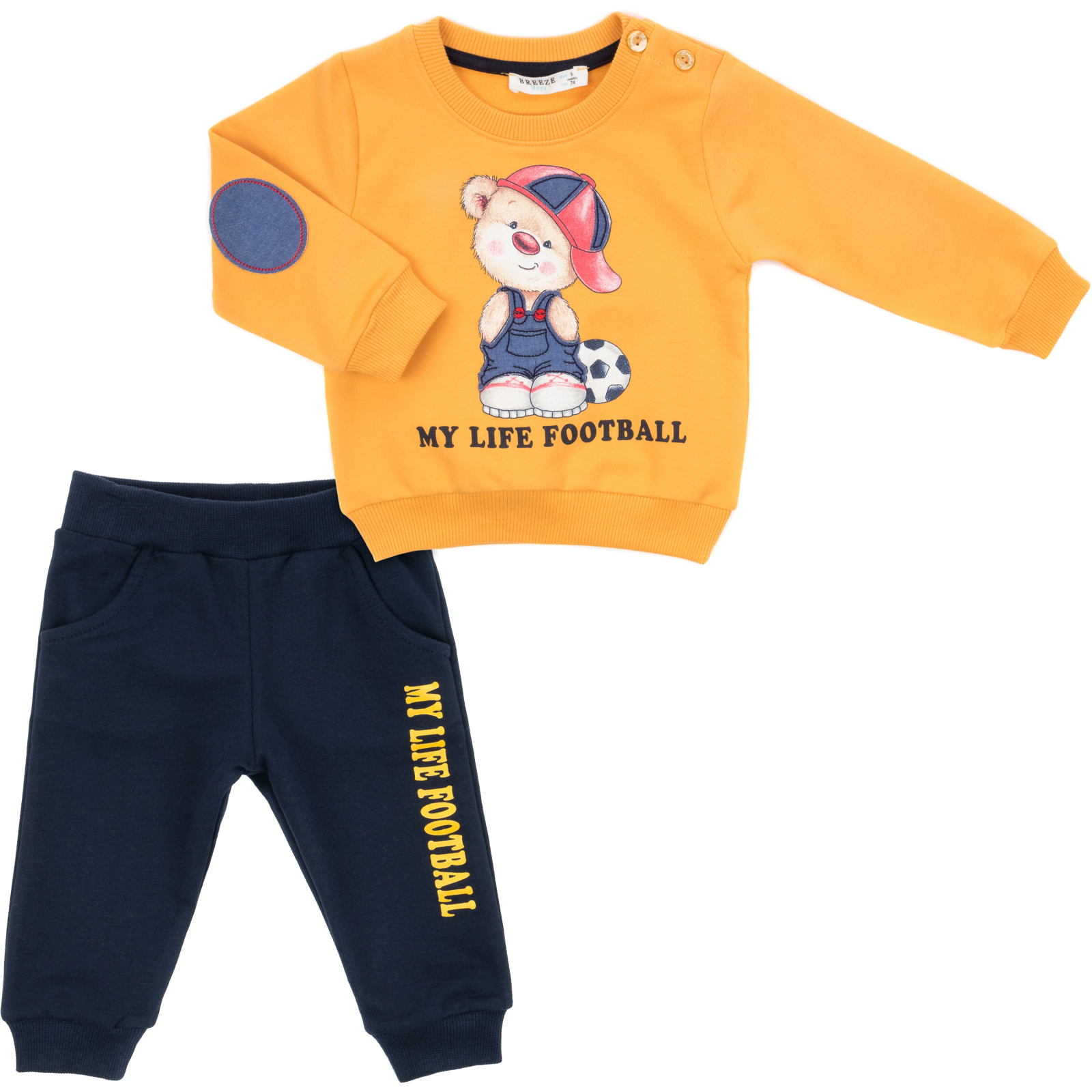 Набор детской одежды Breeze "MY LIFE FOOTBAL" (13282-74B-yellow)