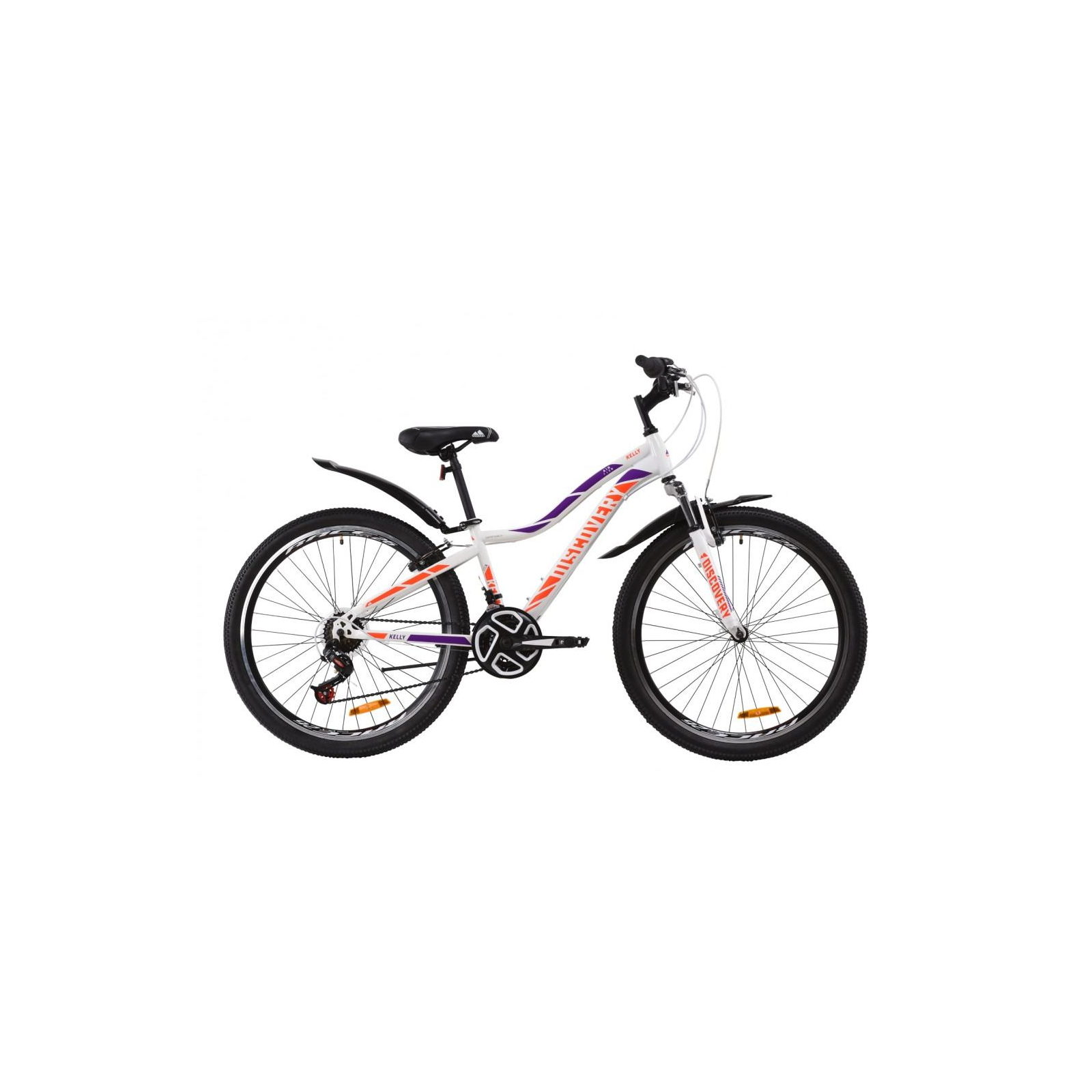 Велосипед Discovery 26" KELLY AM Vbr рама-16" St 2020 бело-фиолетовый с оранжевы (OPS-DIS-26-255)