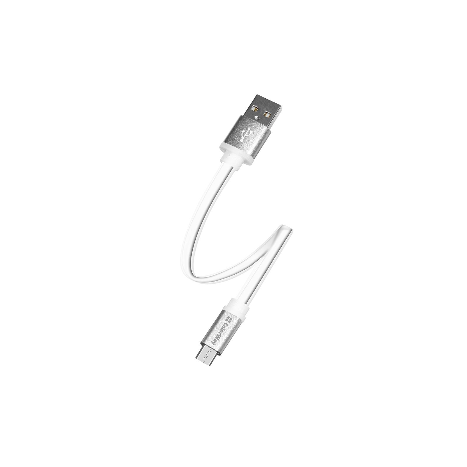 Дата кабель USB 2.0 AM to Micro 5P 0.25m white ColorWay (CW-CBUM-MUM25W) зображення 2