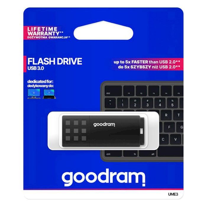 USB флеш накопитель Goodram 64GB UME3 Black USB 3.1 (UME3-0640K0R11) изображение 3