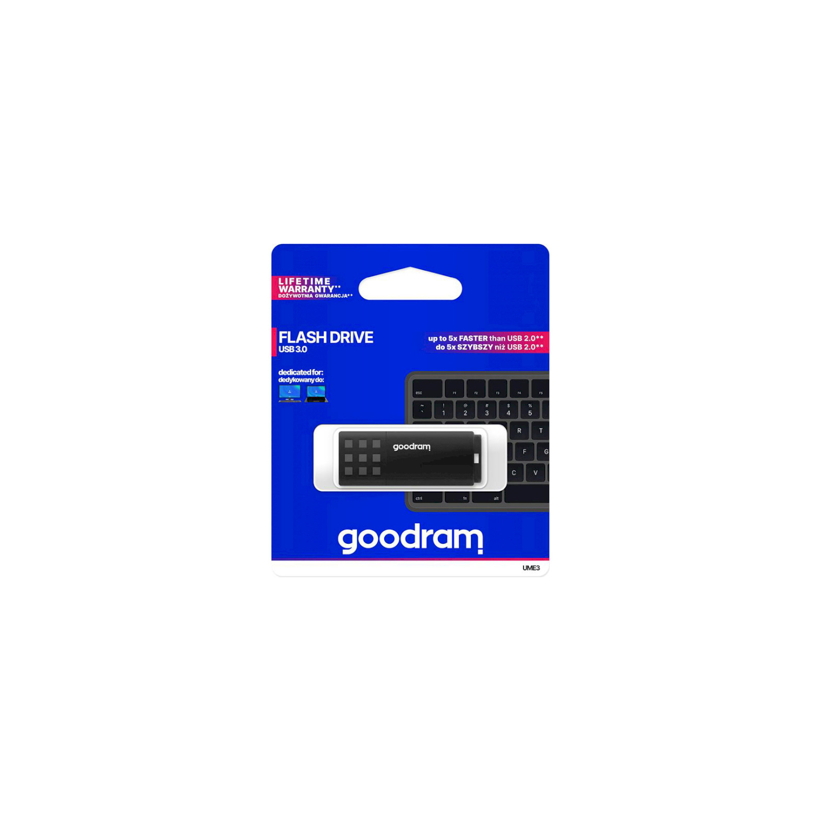 USB флеш накопичувач Goodram 64GB UME3 Black USB 3.1 (UME3-0640K0R11) зображення 3