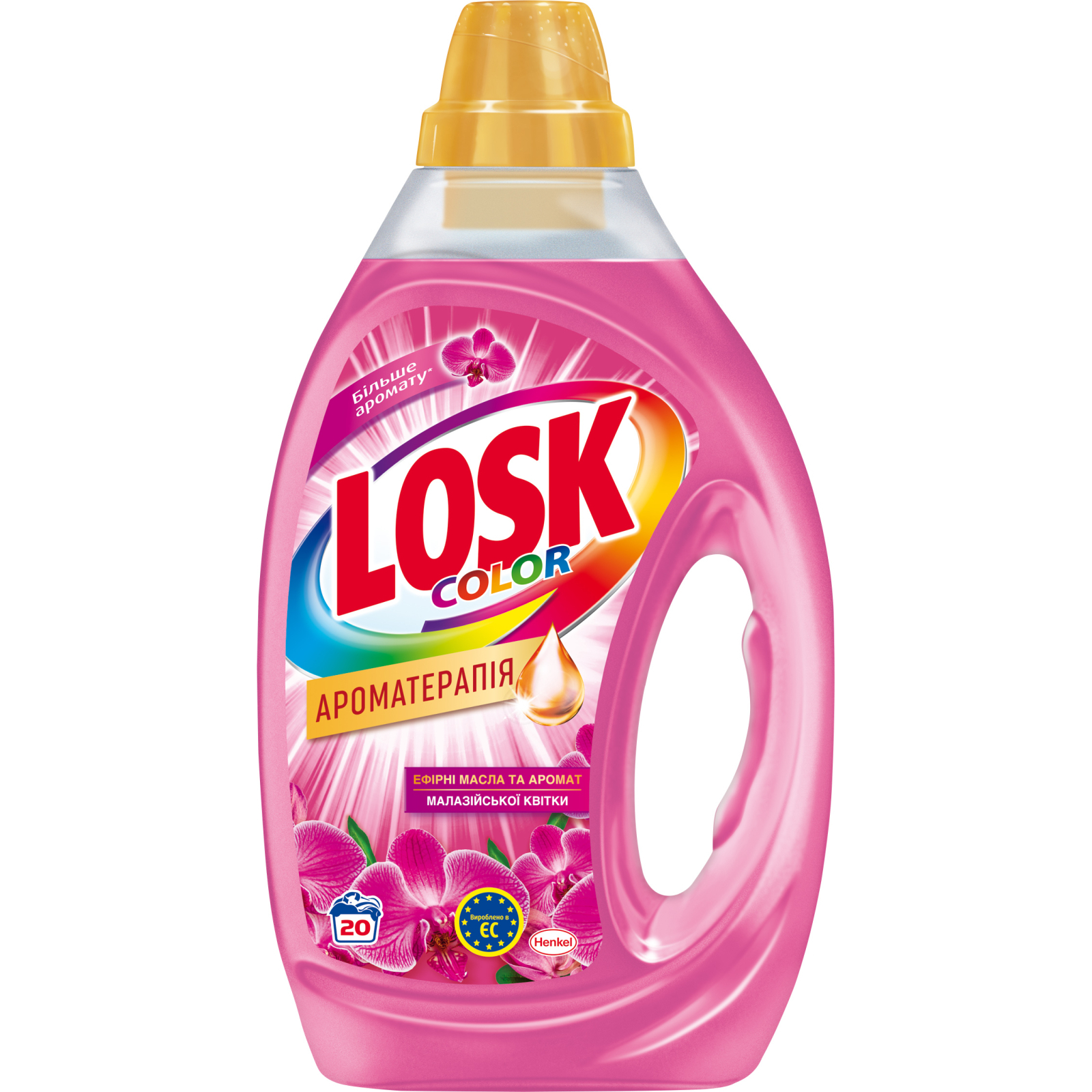 Гель для прання Losk Ароматерапія Ефірні олії та аромат Малазійської квітки 1 л (9000101319705/9000101517408)
