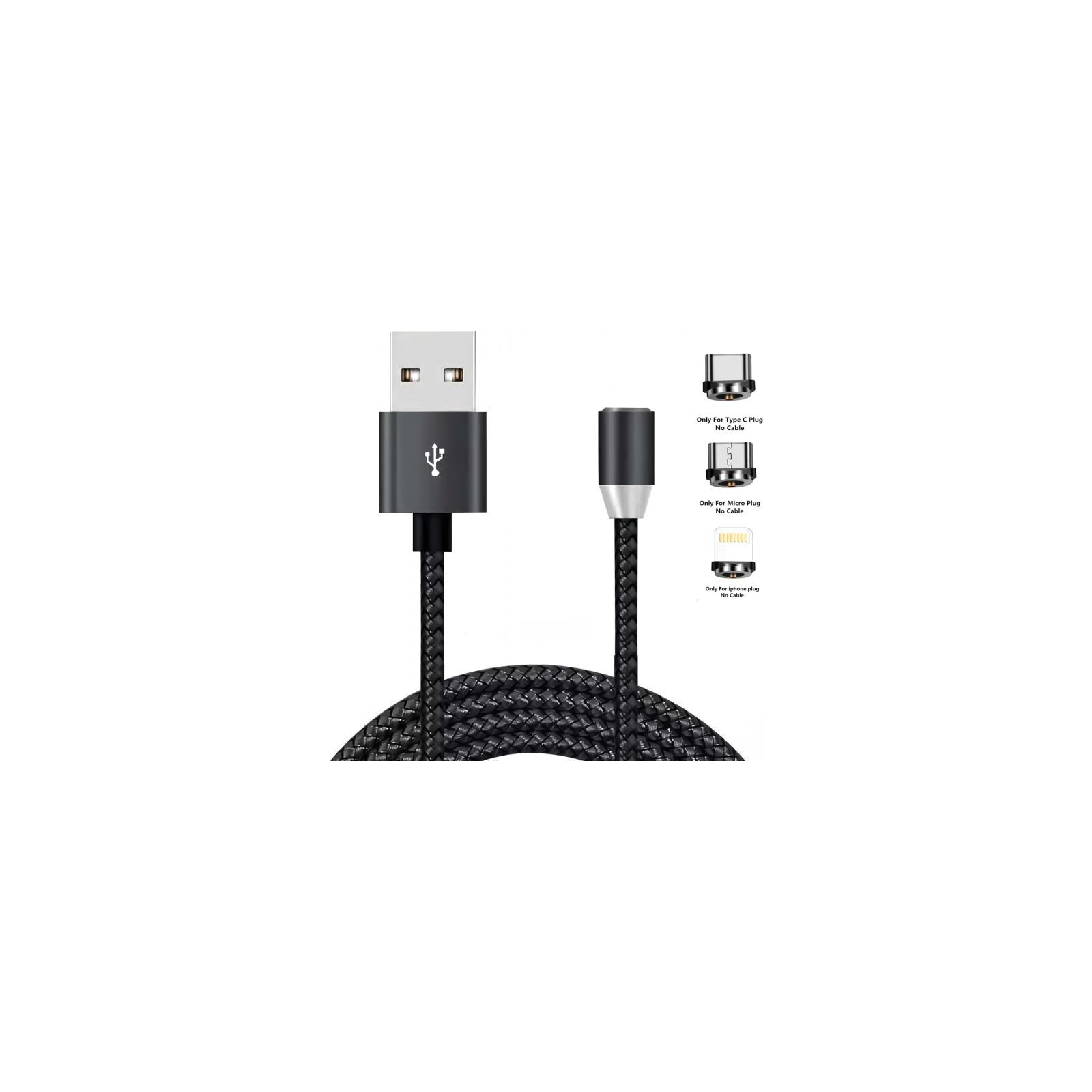 Дата кабель USB 2.0 AM to Lightning + Micro 5P + Type-C 1.2m Magneto bla XoKo (SC-350MGNT-BK)