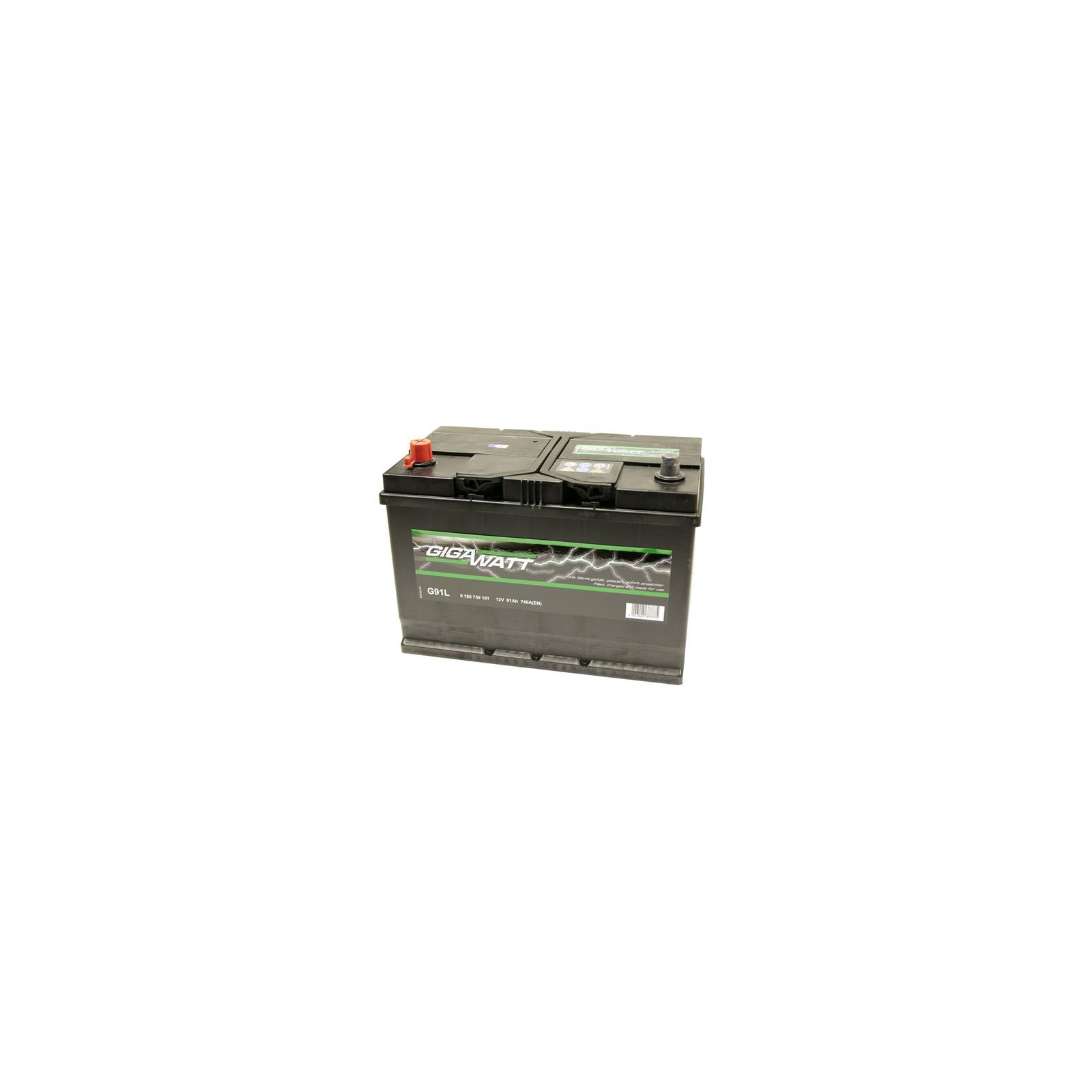 Аккумулятор автомобильный GigaWatt 91А (0185759101) изображение 2