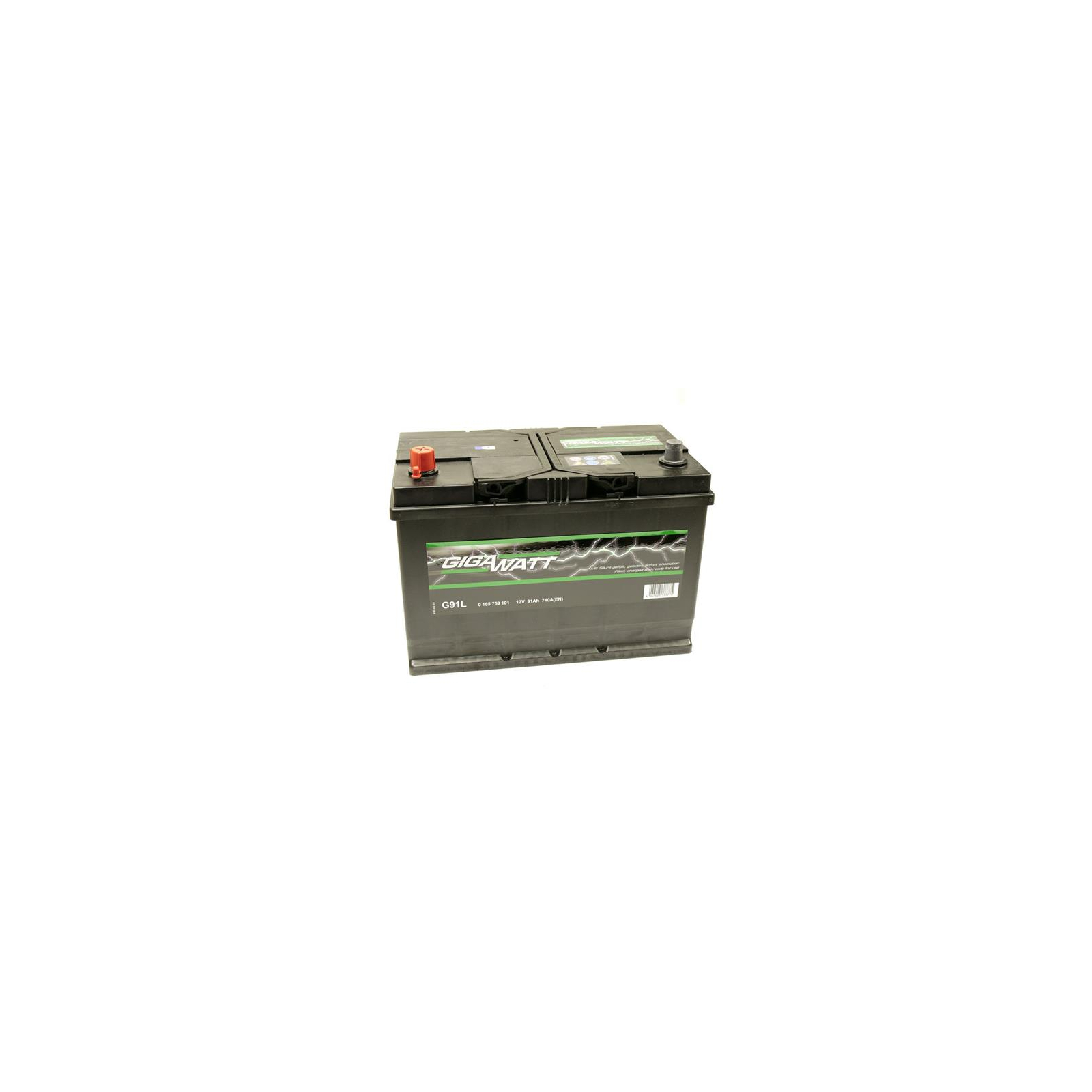 Аккумулятор автомобильный GigaWatt 91А (0185759101) изображение 3