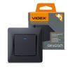 Выключатель Videx BINERA 1кл с подсветкой черный графит (VF-BNSW1L-BG) изображение 4