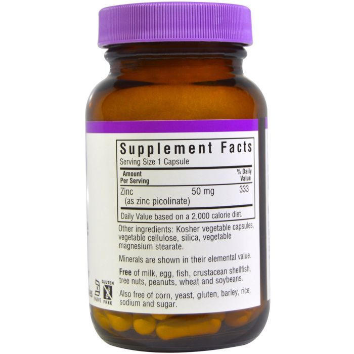 Минералы Bluebonnet Nutrition Цинк Пиколинат 50мг, 100 гелевых капсул (BLB-00740) изображение 2