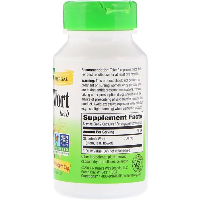 Трави Nature's Way Звіробій, St. John's Wort, 350 мг, 100 капсул (NWY-17300) зображення 2