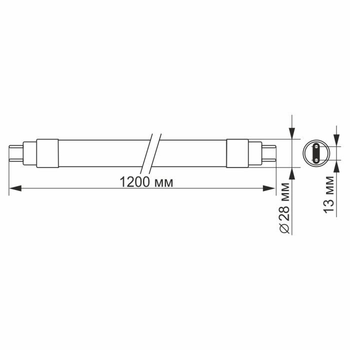 Лампочка Videx LED T8b 18W 1.2M 6200K 220V, матовая (VL-T8b-18126) изображение 3