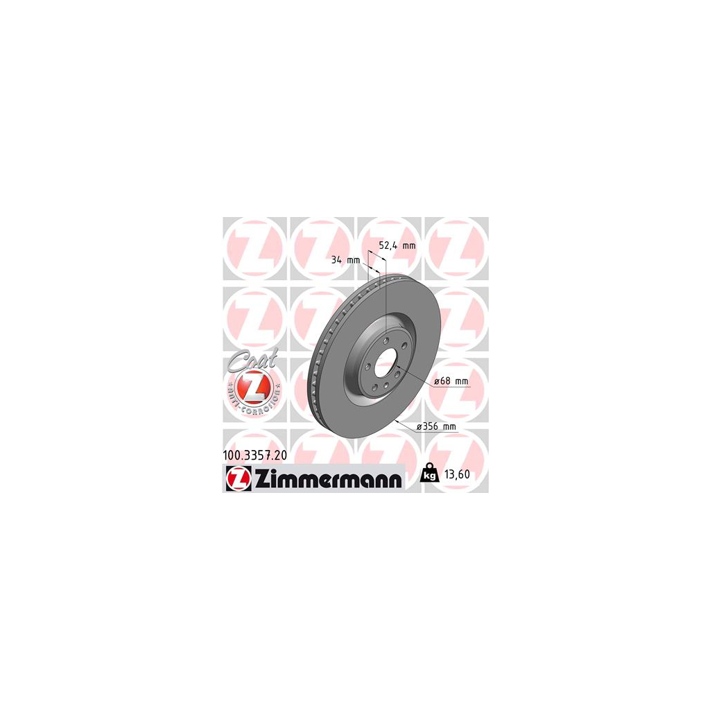 Тормозной диск ZIMMERMANN 100.3357.20