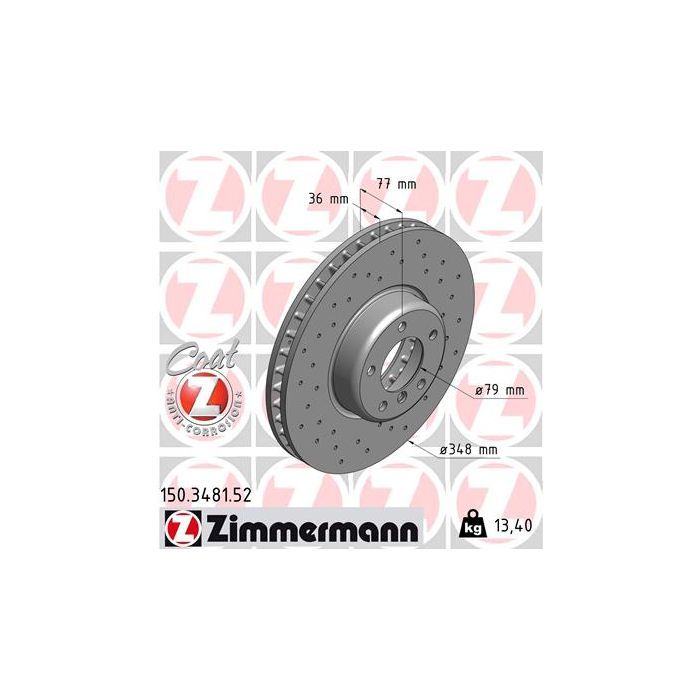 Тормозной диск ZIMMERMANN 150.3481.52