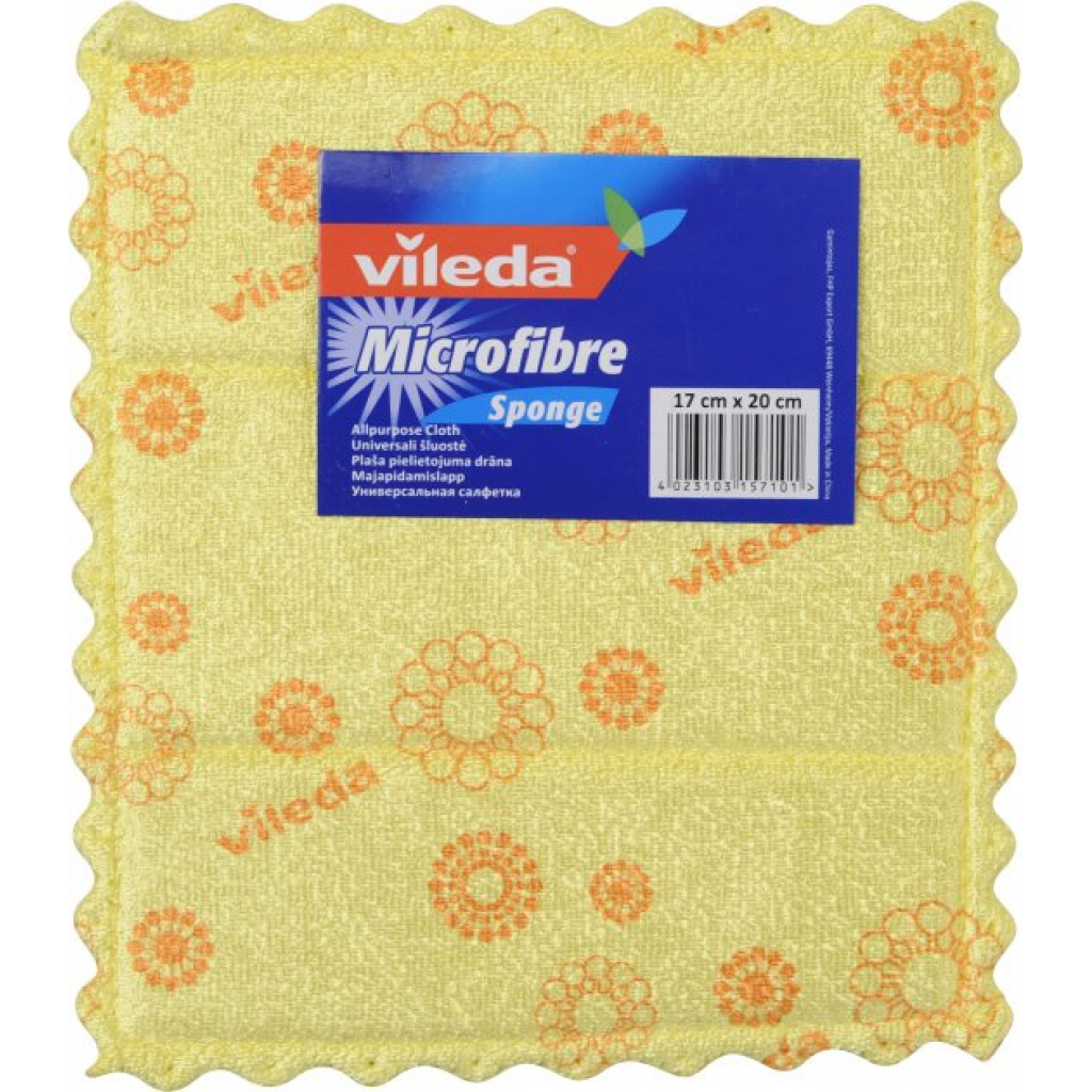 Салфетки для уборки Vileda Micro and Sponge для посуды 1 шт. (4023103157101) изображение 3