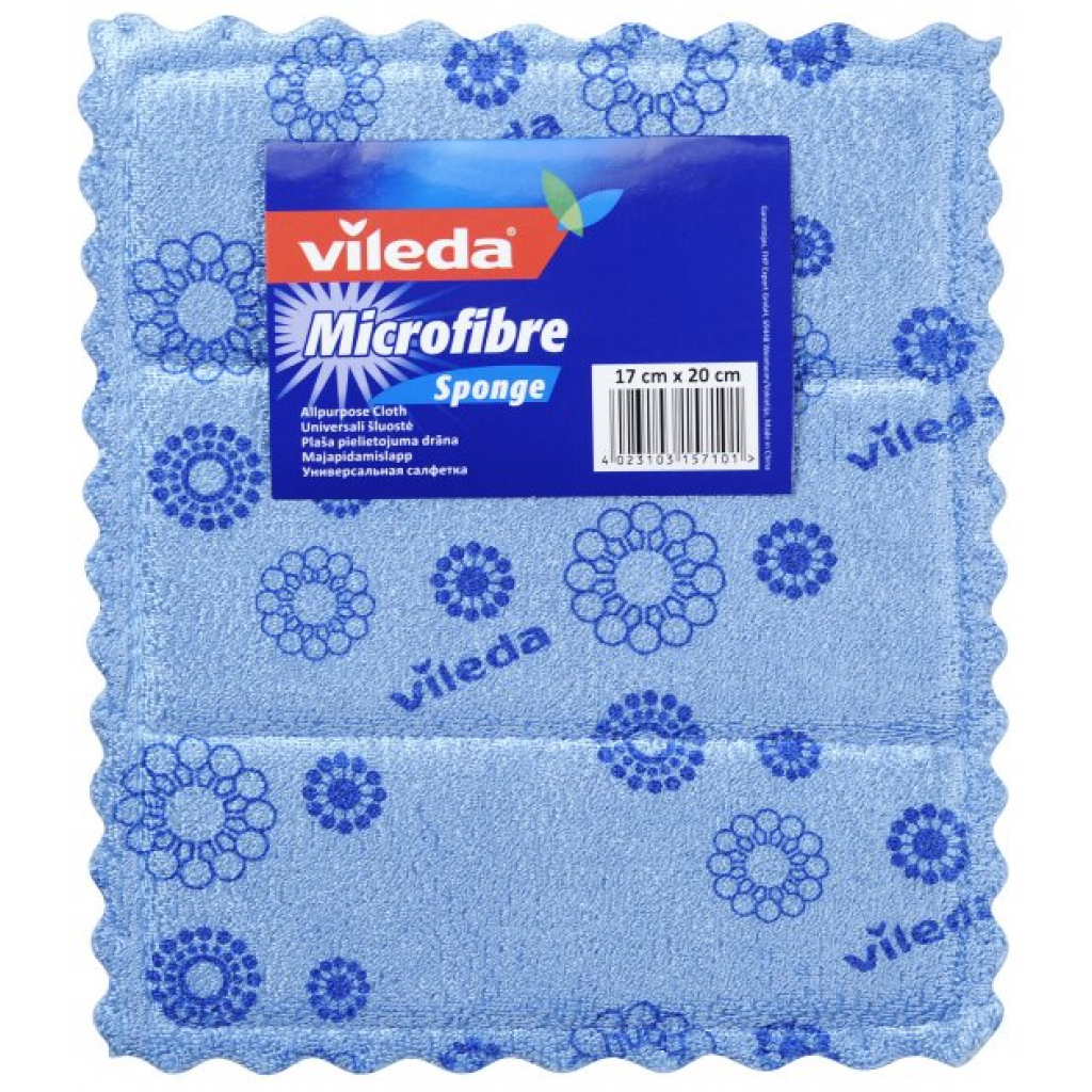 Салфетки для уборки Vileda Micro and Sponge для посуды 1 шт. (4023103157101) изображение 4