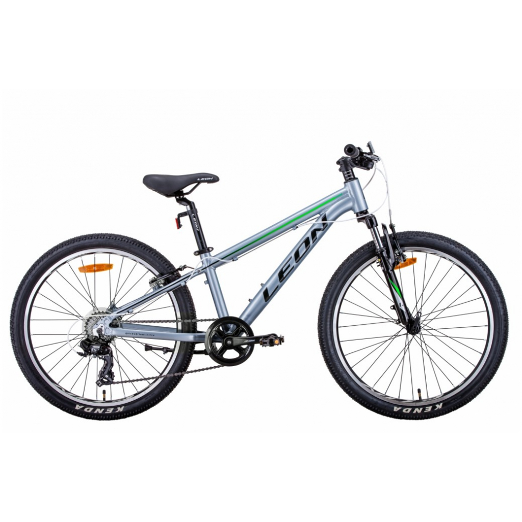 Велосипед Leon 24" JUNIOR рама-12" 2021 Silver/Black (OPS-LN-24-060)