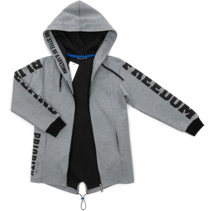 Куртка детская Blueland ветровка с капюшоном (10760-140B-gray) изображение 6