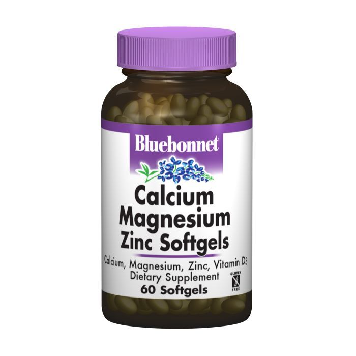 Витаминно-минеральный комплекс Bluebonnet Nutrition Кальций Магний + Цинк, 60 желатиновых капсул (BLB0700)