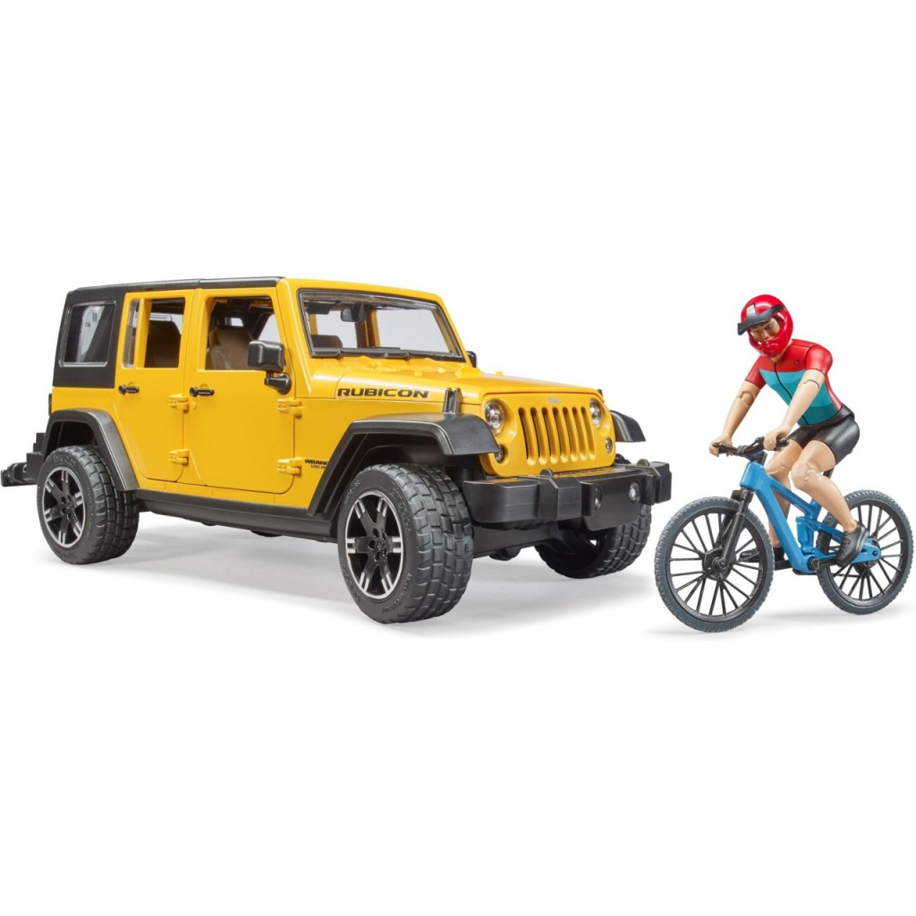 Спецтехніка Bruder Джип Jeep Rubicon з фігуркою велосипедиста на спортивному мо (02543) зображення 3