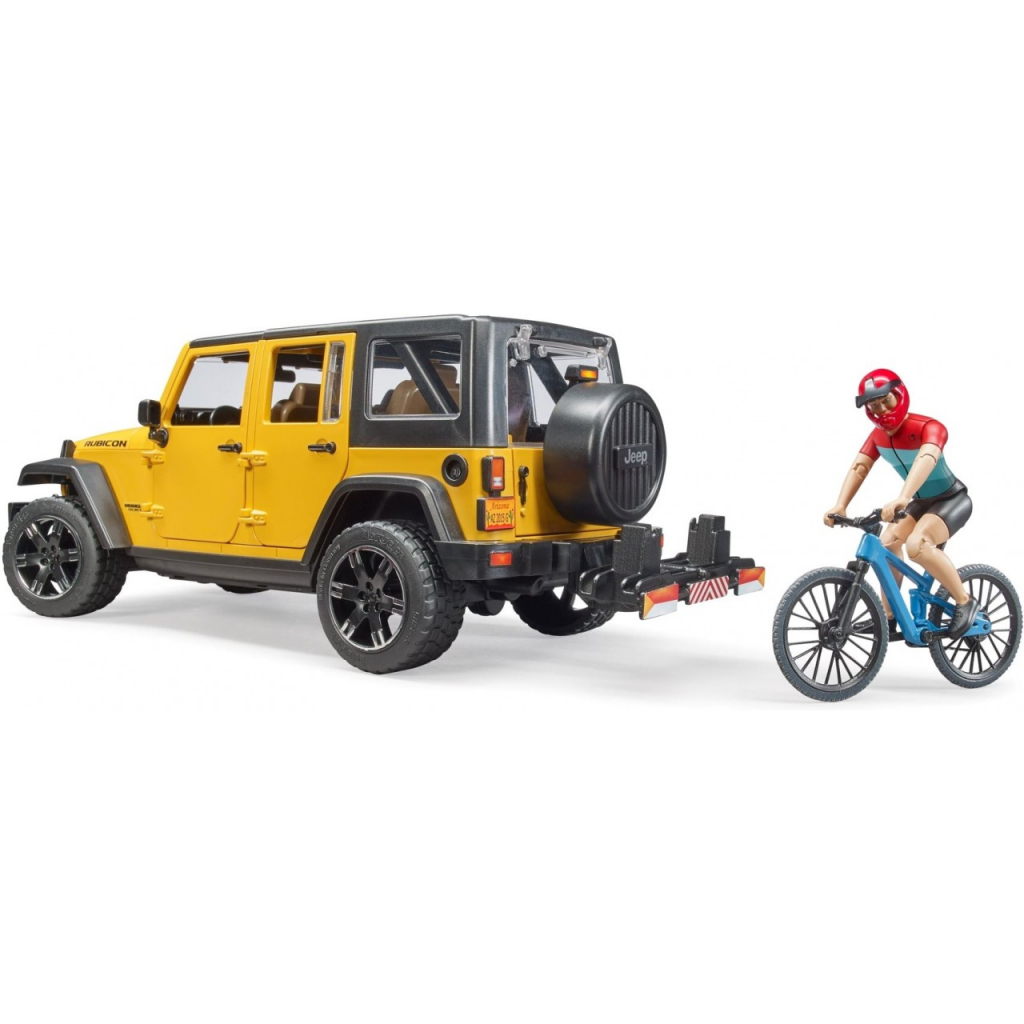 Спецтехніка Bruder Джип Jeep Rubicon з фігуркою велосипедиста на спортивному мо (02543) зображення 4