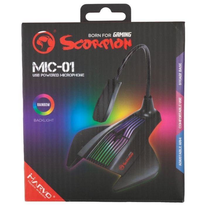 Микрофон Marvo MIC-01 Multi-LED USB Black (MIC-01) изображение 4
