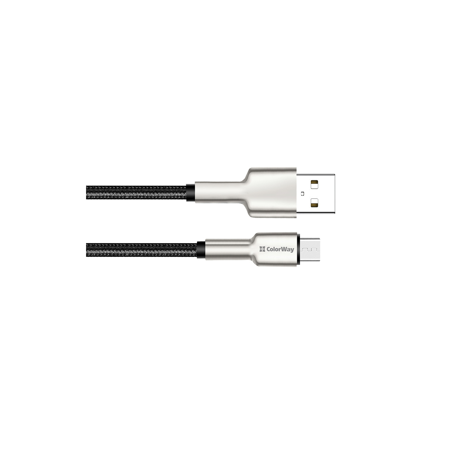 Дата кабель USB 2.0 AM to Micro 5P 1.0m head metal black ColorWay (CW-CBUM046-BK) изображение 4