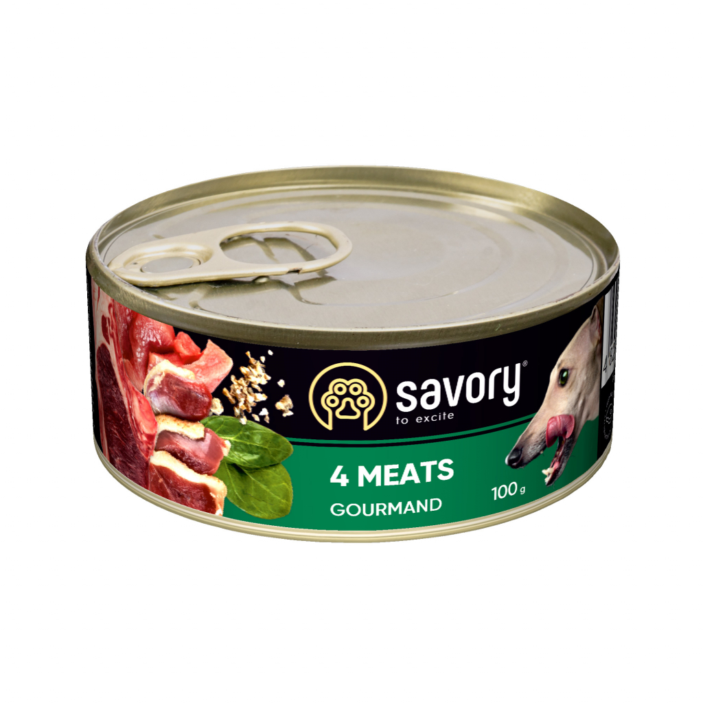 Консервы для собак Savory Dog Gourmand 4 вида мяса 400 г (4820232630396)