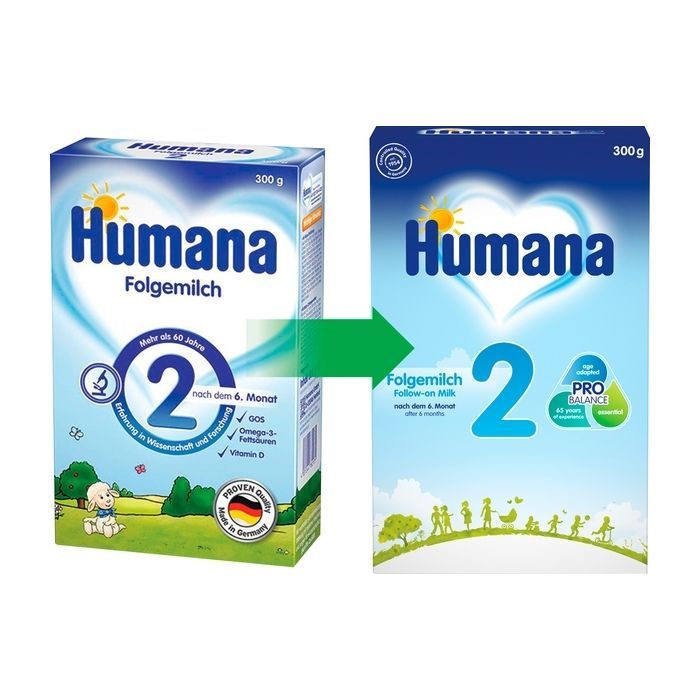 Детская смесь Humana 2 молочна c пребіотиками 300 г (4031244720276)