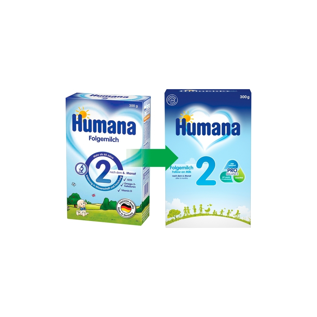 Дитяча суміш Humana 2 молочна з пребіотиками 300 г (4031244720276)