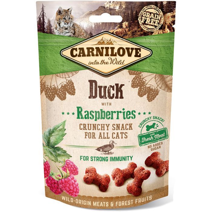 Ласощі для котів Carnilove Crunchy Snack з качкою і малиною 50 г (8595602527199)
