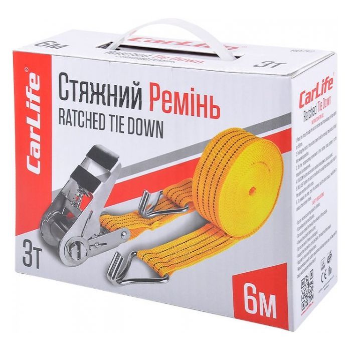 Стяжний ремінь CarLife 3 т, 6 м (RD712) зображення 3