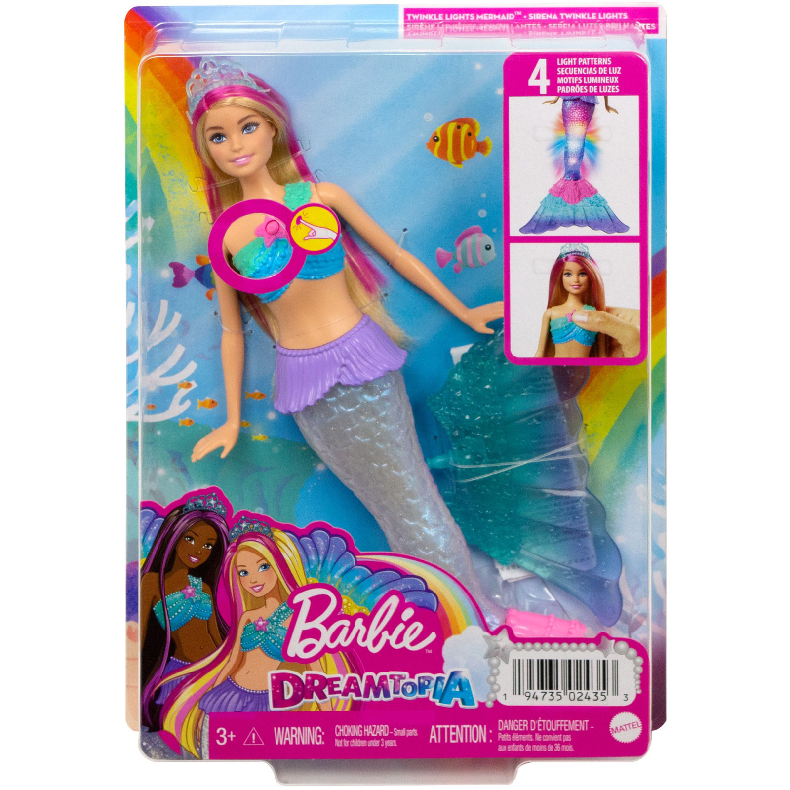 Кукла Barbie русалка Светящийся хвостик Дримтопия (HDJ36) изображение 4
