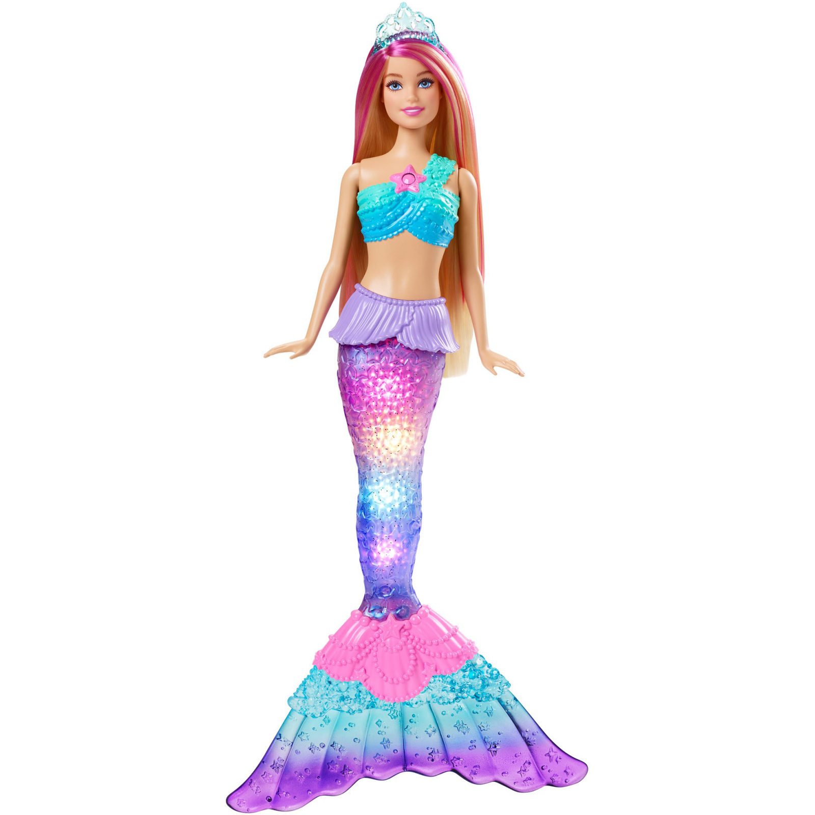 Кукла Barbie русалка Светящийся хвостик Дримтопия (HDJ36)