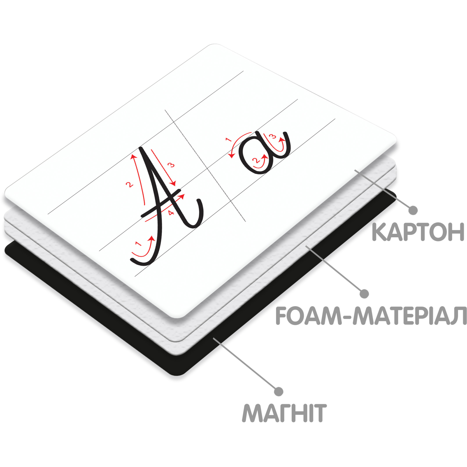 Навчальний набір Vladi Toys для навчання грамоти та письма на магнітах (укр) (VT5555-01) зображення 5