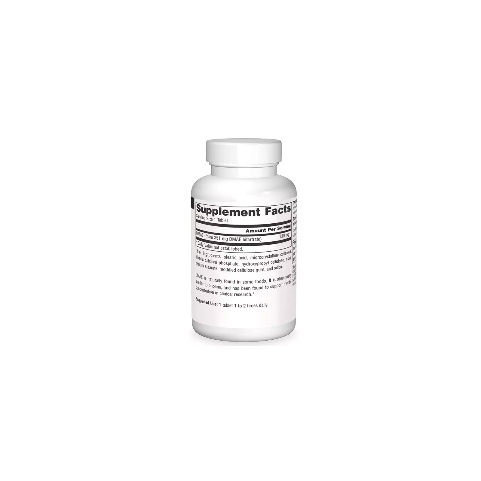 Амінокислота Source Naturals Диметиламіноетанол, 130 мг, DMAE, 50 таблеток (SN0621) зображення 2
