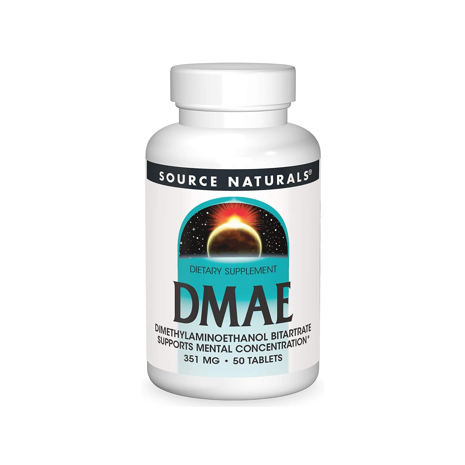 Амінокислота Source Naturals Диметиламіноетанол, 130 мг, DMAE, 50 таблеток (SN0621)