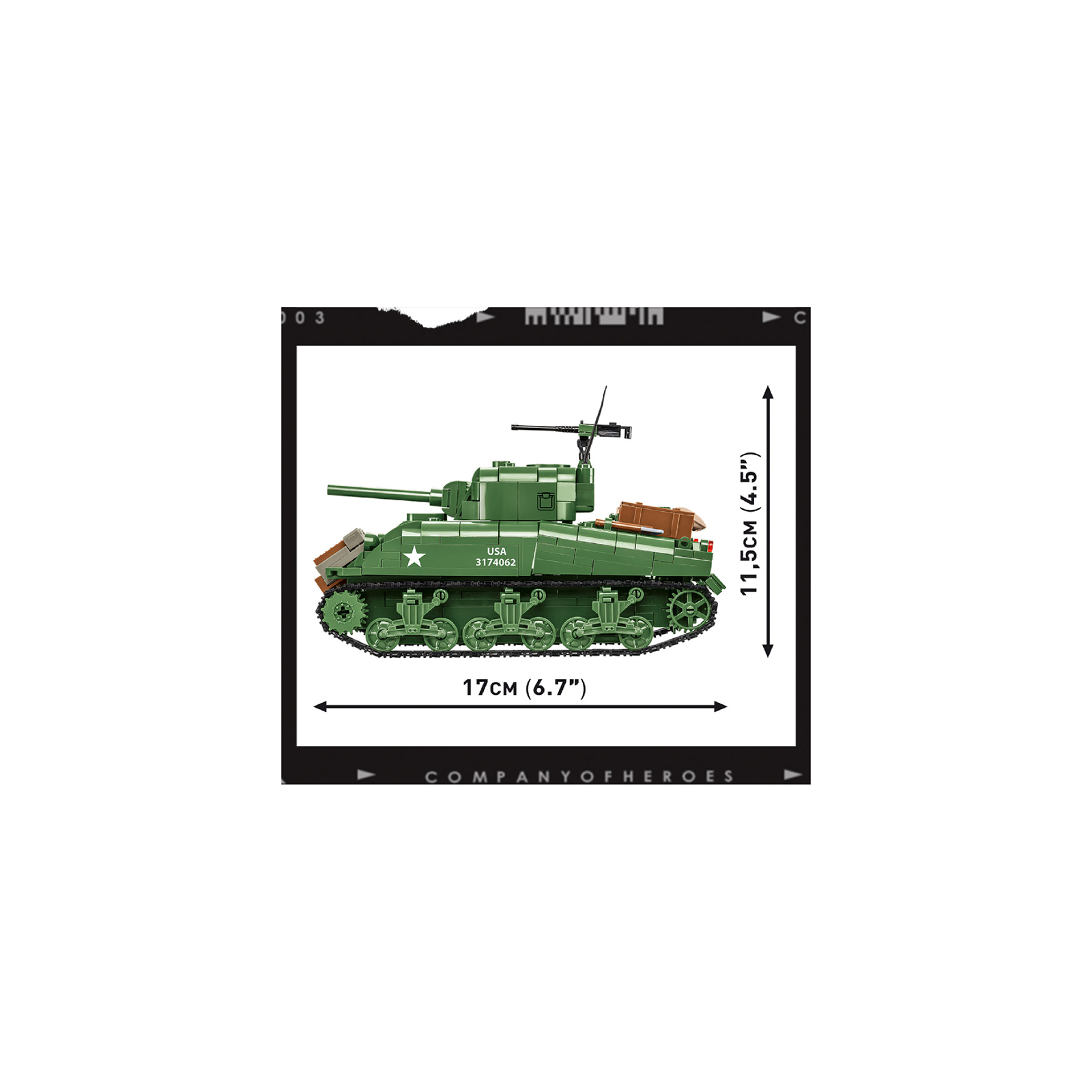 Конструктор Cobi Company of Heroes 3 Танк M4 Шерман, 615 деталей (COBI-3044) изображение 6