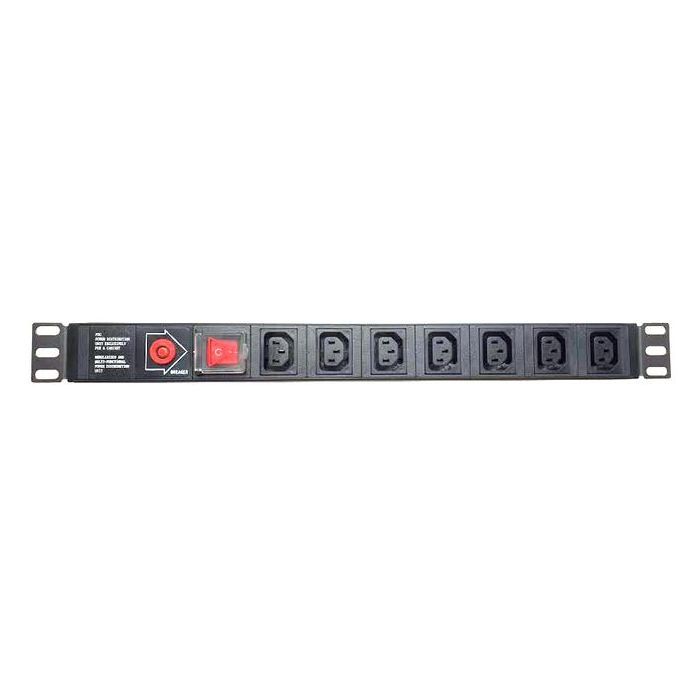 Силовой блок 19" 1U 7хС13, без кабеля - вилка С14, 10A Eserver (WT-2271B-WO-Black)